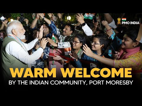 PM Modi gets a warm welcome by the Indian Community, Port Moresby
