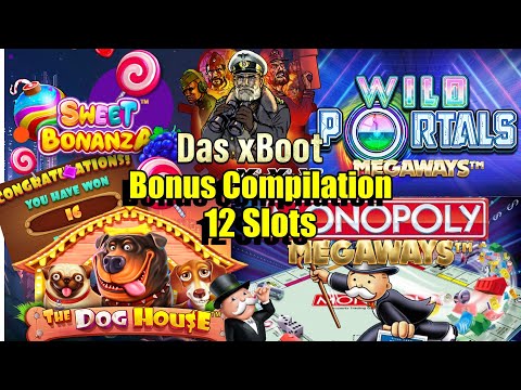Thumbnail for video: Bonus Compilation 12 Slots, The Dog House, Monopoly Megaways, Sweet Bonanza, Das X Boot & Much More