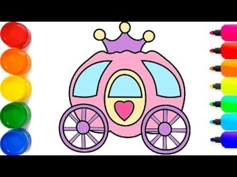 Carriage Drawing and Painting - Coloring Page Princess Carriage for Kids