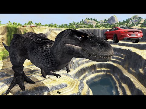 Cars vs Tyrannosaurus Rex – BeamNG.Drive