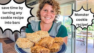 Monster Cookie Recipe, Save Time and Turn Then into Bars!