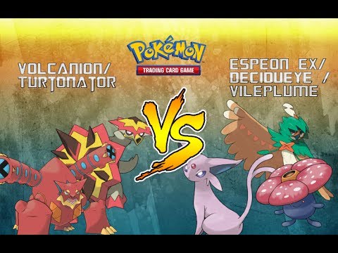 Volcanion / Turtonator GX vs. Decidueye / Vileplume / Espeon EX