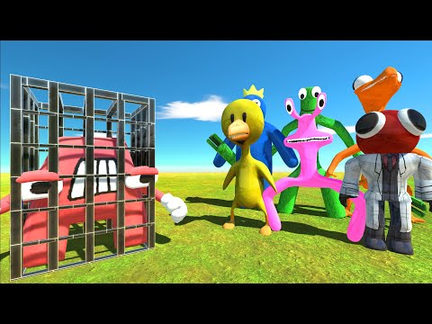 X6 Rainbow Friends Rescue Alphabet A - Animal Revolt Battle Simulator