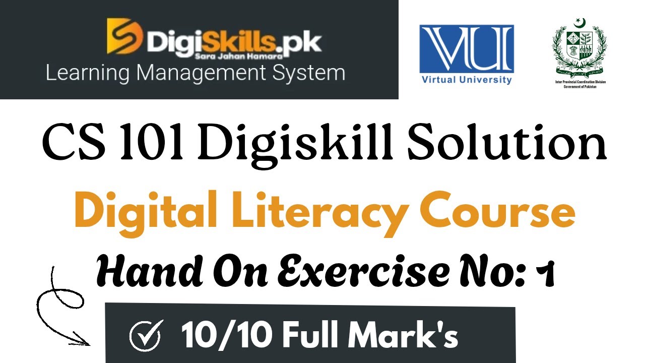 CS 101 Digital literacy Course Hand on Exercise No 1 Solution 2025  #vu #cs101 #digiskill #2025