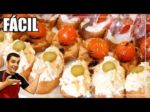 🥖 Los APERITIVOS mas FÁCILES y RICOS hechos con pan tostado😋