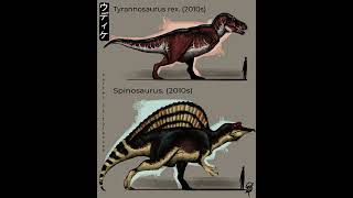 Spinosaurus và Tyrannosaurus Rex qua các phiên bản. Cre: ArtStaion trên Pinterest