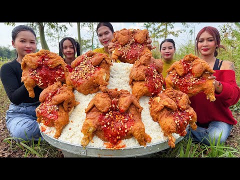 Yummy cooking stir fried chicken with rice recipe