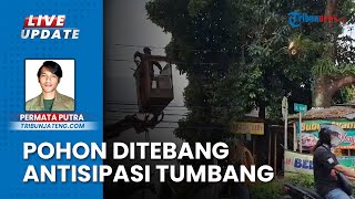 Waspada Hujan Angin Potensi Bencana, Satpol PP Bersama Tim Damkar Purwokerto Tebang Sejumlah Pohon