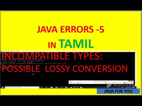 Java Incompatible Types Possible Lossy Conversion In Tamiljava Tamil Tutorialjava For You
