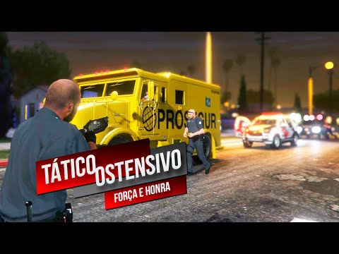 INTERCEPTAÇÃO A CARRO FORTE ROUBADO NA ENTRADA DA FAVELA ⍟ GTA 5 VIDA POLICIAL
