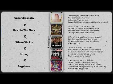 Unconditionally x Rewrite The Stars x Where We Are x Strong x Payphone (Tiktok Version)