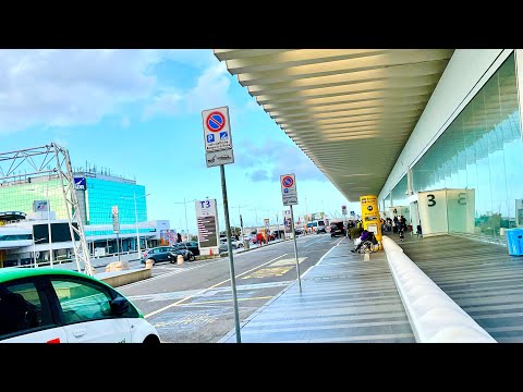 Chegada Internacional no Aeroporto ROMA Fiumicino, Patrulha de Fronteira, Retirada de Bagagem e Transporte Terrestre.