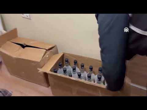 63 Şişe Kaçak İçki Ele Geçirildi