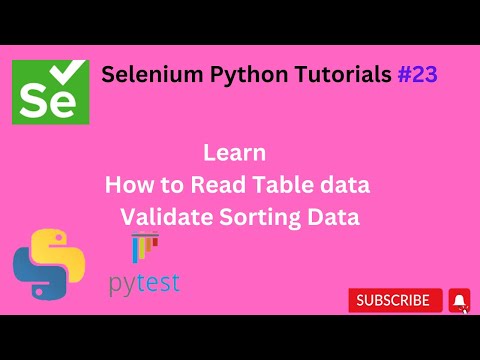 Tutorials 23 How To Read Table Data Validate Sorting Selenium Python