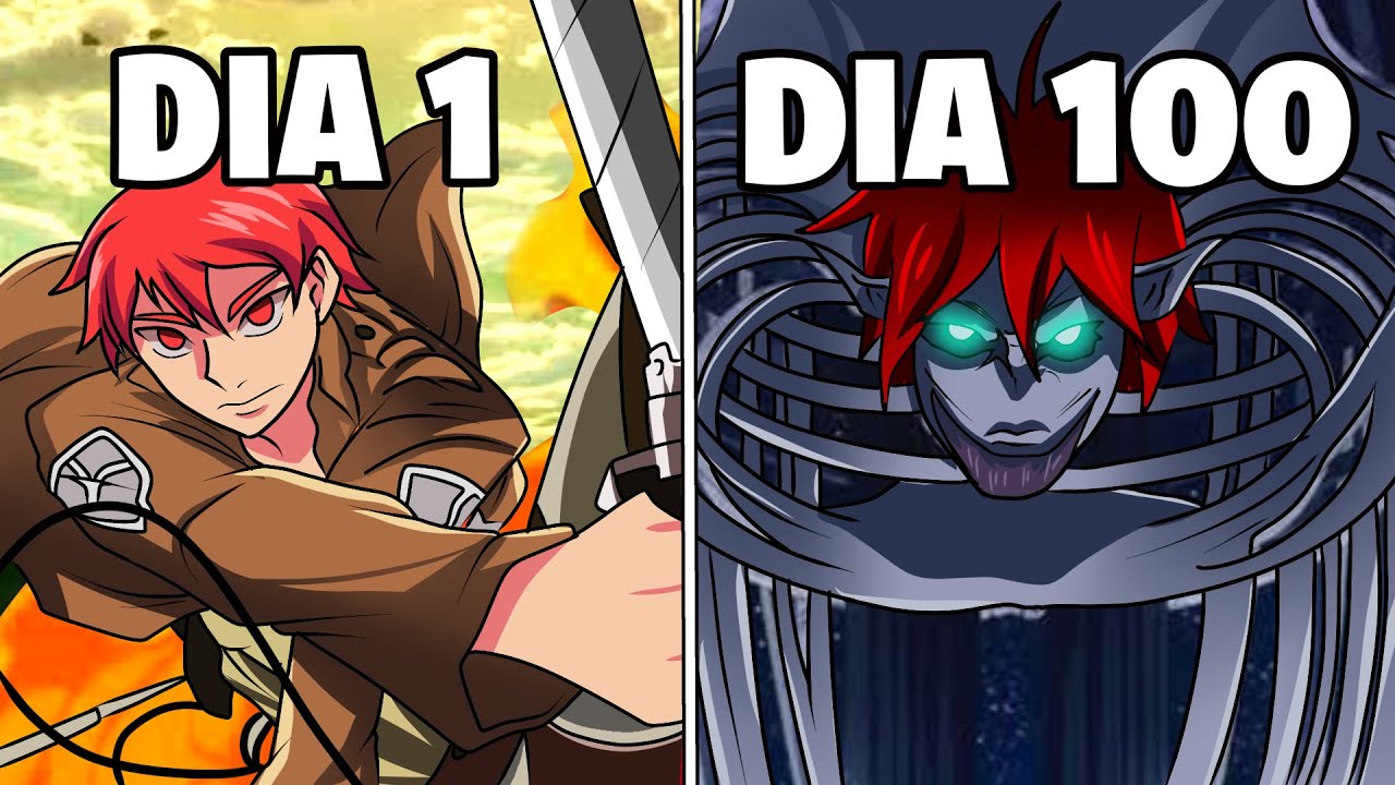 Sobrevivi 100 Dias no Minecraft Attack on Titan! - O FILME