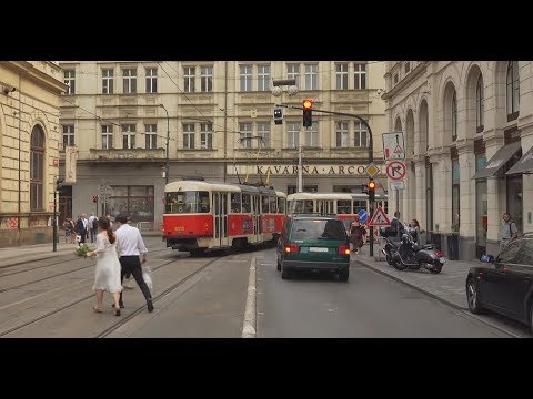 Czech Republic, Prague, tram 6 ride from Dlouhá třída to Masarykovo nádraží