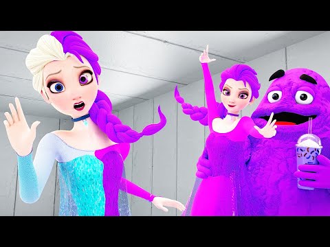 Elsa Frozen - Grimace Transformation!( Garten Of Banban 5 Animation!)