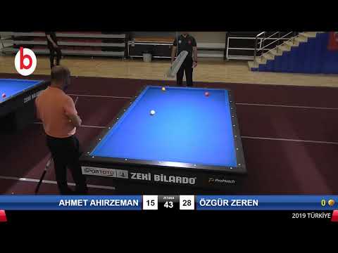 AHMET AHIRZEMAN & ÖZGÜR ZEREN Bilardo Maçı - 2019 TÜRKİYE KUPASI 2.ETAP ERKEKLER-4.ÖN ELEME