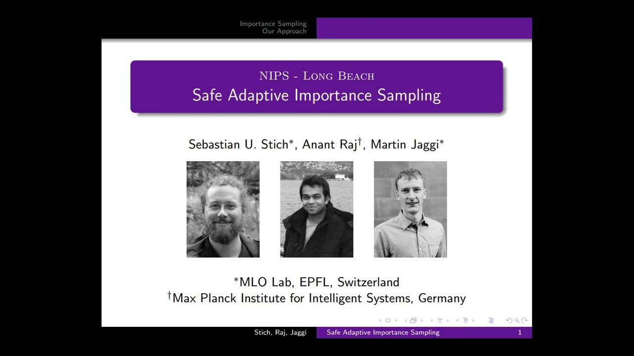 Safe Adaptive Importance Sampling (NIPS 2017 Spotlight)