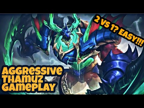 2 vs 1 Top lane? Easy!!! Aggresive Thamuz Gameplay [ Top 1242 Global Thamuz ] - Mobile Legends