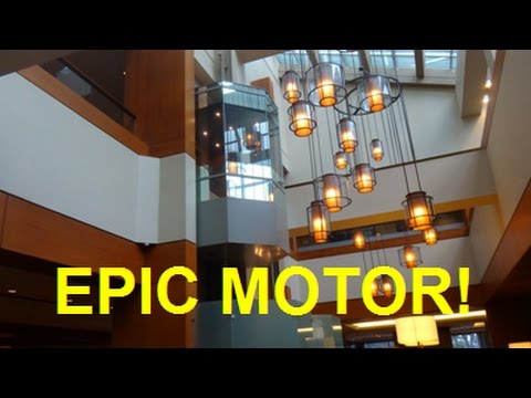 EPIC MOTOR on the Kone Hydraulic Glass Elevators at Sheraton Hotel in Downtown Dallas, TX.