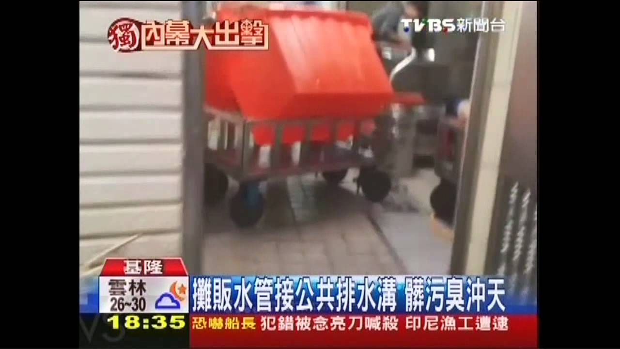 髒！基隆廟口攤販　廚餘流入水溝