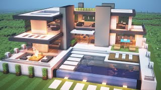 Minecraft: How to build a Modern Mansion | Tutorial #18