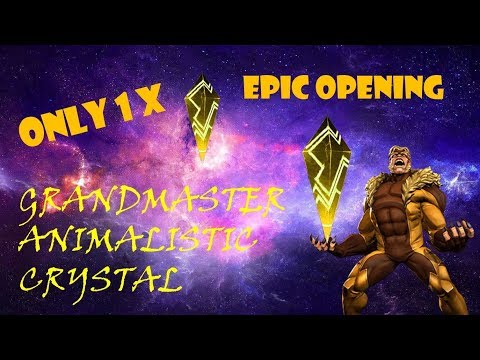 Insane luck 1 X Sabertooth Grandmaster Feature Animalistic Crystal Opening / MCOC