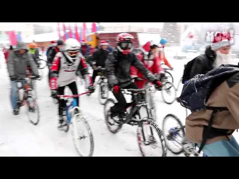 В Воронеже велопробег Дедов Морозов превратился в велопоход