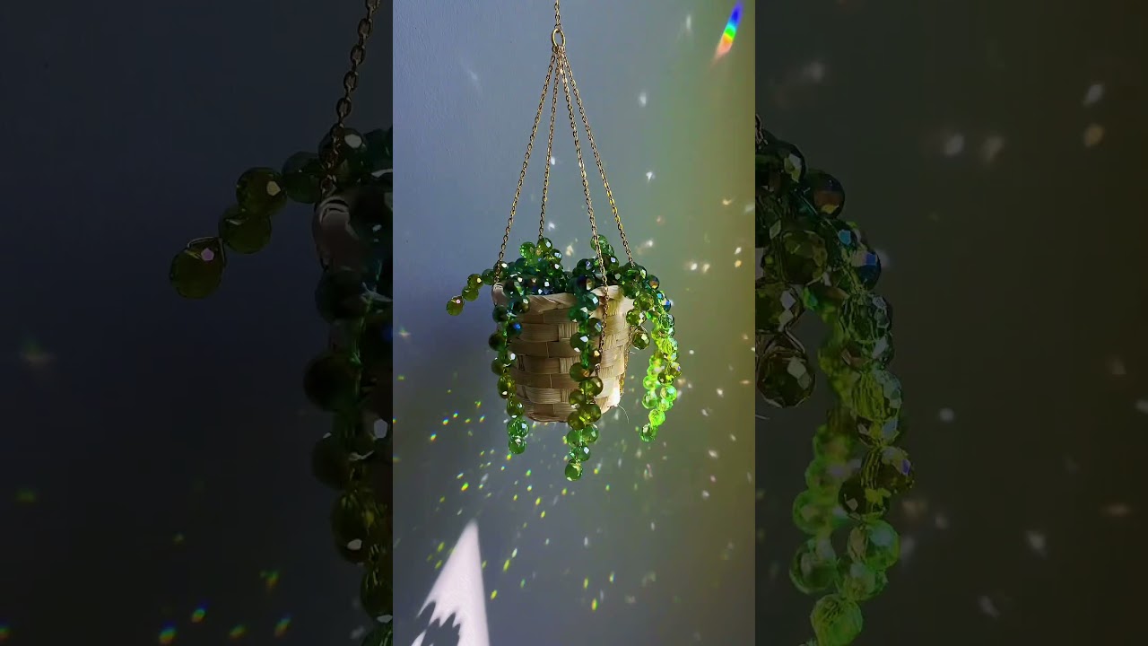 Obsessed with My Beaded Hanging Plant Suncatcher ✨🪴 #ViralDecor #PlantTok #SunCatcherVibes
