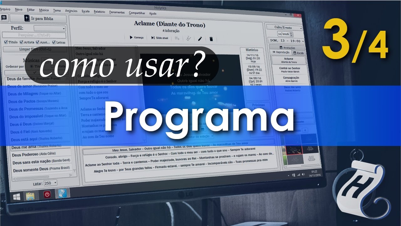Tutorial Holyrics - Programa (parte 3/4)