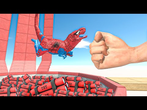 Spider-man Run Epic Punch in Hole - Animal Revolt Battle Simulator