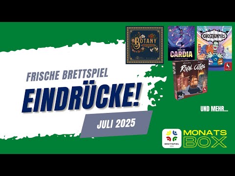 Monatsbox der Brettspielbox   Brettspieleindrücke aus Juli 2025