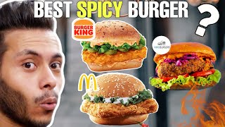 Spicy Food, |BK Fiery Chicken Vs McDonald's Mc Spicy Vs Vs Ninos Spicy Burger,