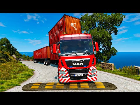 Trucks vs Upside Down Speed Bumps | BeamNG.DRIVE  #beamng #beamngdrive #beamngcrashes #trucksvs