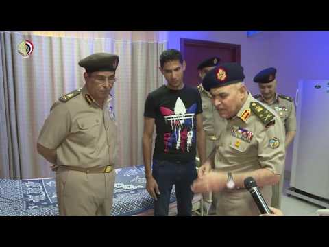 الفريق أول صدقى صبحى يزور أبطال القوات المسلحة مصابى المواجهات مع الإرهاب