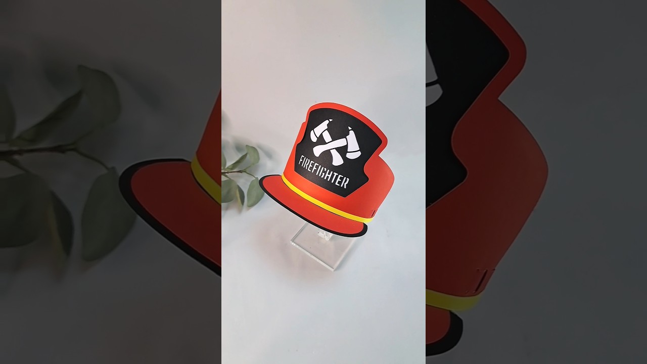 Let's make a paper firefighter hat.#easycraft #paperhat #FirefighterHat
