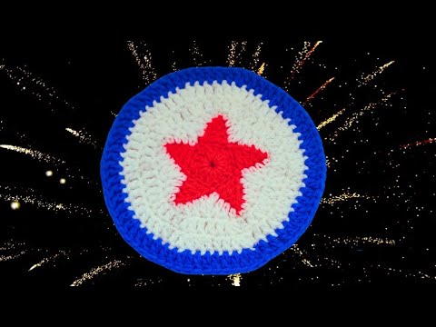 Patriotic Crochet Coaster | Red, White & Blue
