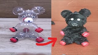 DIY DE URSINHO PELUCIA DE GARRAFAS PET