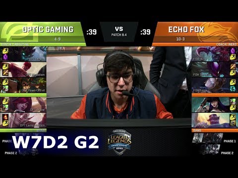 OpTic Gaming vs Echo Fox | Week 7 Day 2 of S8 NA LCS Spring 2018 | OPT vs FOX W7D2 G2