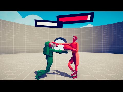 FIGHT 1vs1 BOXER + HP BAR ► Totally Accurate Battle Simulator TABS