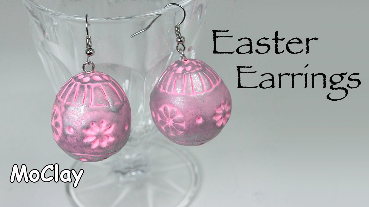 DIY Easter eggs earrings - Polymer clay tutorial