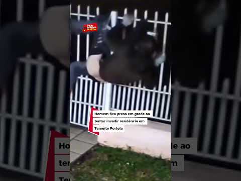 Homem fica preso em grade ao tentar invadir residência em Tenente Portela