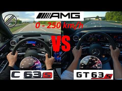 Mercedes-AMG C 63 S E PERFORMANCE 680 PS vs Mercedes-AMG GT 63 S E PERFORMANCE 843 PS 0-250 kmh