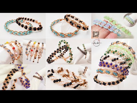 Compare 7 ways making 3-Strand Braid bracelet from copper wire and beads