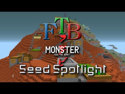 Feed the Beast Monster Seed - Awesome Mountain & Mountain Village!