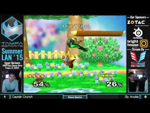 Tampa eSports Summer LAN 15 Melee - Winners Quarters - Captain Crunch vs Sly Anubis  [No Audio]
