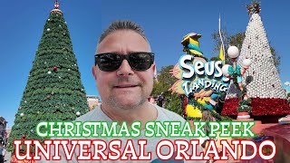 A Sneak Peek At Universal Orlando Resort Christmas Celebration! Tree Is Up! Suess Landing is Ready!