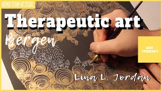 NORWAY STAMPS
Scratch art card-Bryggen in Bergen