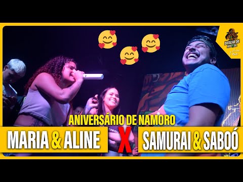 (ANIVERSÁRIO DE NAMORO😍) MARIA E ALINE x SAMURAI E SABOÓ  - 2ª FASE | BATALHA DA APO$TA🤑 #1ano |